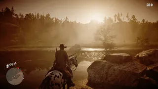 RDR2 Hunting small birds along the Dakota River: Full in game day