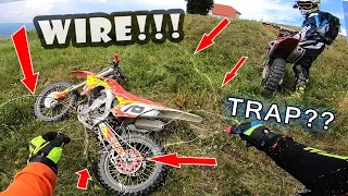 DIRT BIKE TRAP 2018 - Angry Man Set Cable In Middle Of Field!