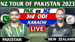 🔴PAKISTAN vs NEW ZEALAND 3rd ODI MATCH LIVE SCORES & COMMENTARY PAK vs NZ 3rd ODI LIVE 2023, KARACHI