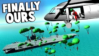50 Man Helicopter Paradrop To Take Over The Carrier In Ravenfield!