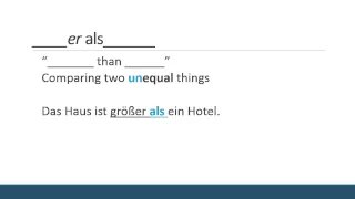 German Grammar: Comparative and Superlative Adjectives and Adverbs Used in Sentences (so...wie, als)