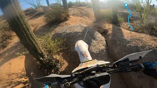 Sycamore Springs Single Track on a 2020 FE350 - Mesquite Wash, AZ