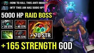 WTF +165 STRENGTH GOD Apex 1v5 Carry Anti Mage Blink In and Out with Insanely Tank 5000 HP Dota 2