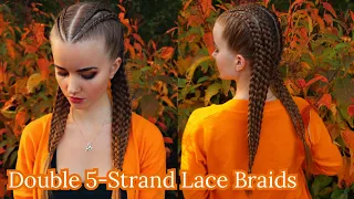 Double Lace 5-Strand Braids | Hairstyles for Long Hair