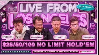 Jungleman, Wesley, Mariano & Andy Play $100/200!! Commentary by David Tuchman