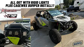 New RZR Turbo R getting lit up with all Rigid Industries Lights and @Cagewrx Front Bumper Install