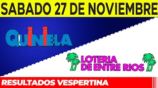 Resultados Quinielas Vespertinas de Córdoba y Entre Ríos, Sábado 27 de Noviembre