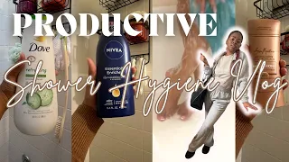 PRODUCTIVE|PAMPERING|SMOOTH & SOFT SKIN|CUCUMBER SCENTED BODY WASH|SELFCARE|SHOWER HYGIENE VLOG