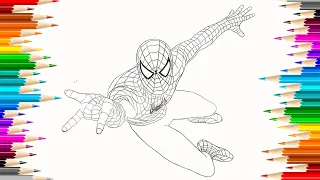 Coloring Spider Man with Markers | Colorful Creations