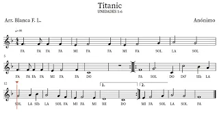 Partitura titanic con acompañamiento