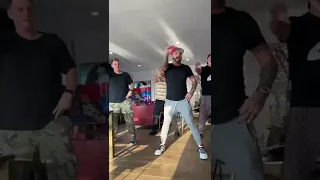 AJ & Nick dancing “Bye Bye Bye” coreograph with Nsync members