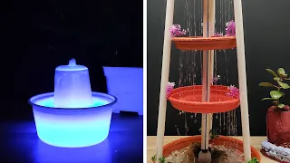 Amazing Water Fountain with PVC Pipes, Cups & LED (DIY)