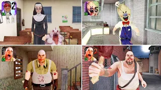 Evil Nun 2 Vs Ice Scream 5 Vs Mr Meat 1 Vs Mr Meat 2 New Update | Keplerians Games New Updates