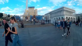 Center of Kyiv, Ukraine Before Football Championship. Look Around (ENGLISH)