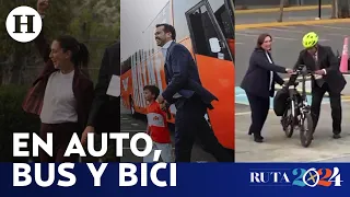 Ya sea en bicicleta o en el “fosfo bus”, así llegaron los candidatos al primer debate presidencial