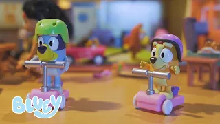 Scooter Fun!🛴 | Bluey and Bingo's Playtime | Toy Stop Motion | Bluey
