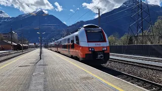 Bahnverkehr in Golling-Abtenau mit Desiro ML, Talent 1, Taurus,...