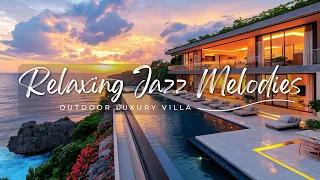 Seaside Smooth Jazz Calm - Morning Jazz Melodies in Outdoor Luxury Villa for Work, Study