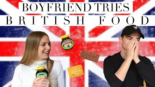 FRENCH BOYFRIEND TRIES BRITISH FOOD!! Reaction to marmite