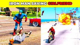 GTA V: IRON MAN SAVING GIRLFRIEND FROM SUPERMAN 😯| #shorts