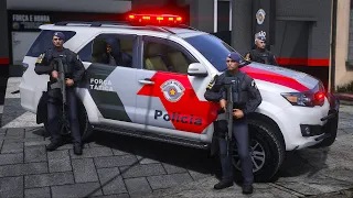 FORÇA TÁTICA TROCA TIROS COM CRIMINOSO PMESP | GTA 5 POLICIAL