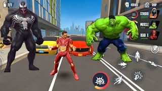 Spiderman, Hulk, Ironman, Captain America Vs Criminal - Spider Fighter 3