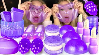 ASMR JELLY FACE MASK, PURPLE POTATO DESSERT, EDIBLE SOAP, TIK TOK GRAPE JELLY MUKBANG 먹방 꿀벌