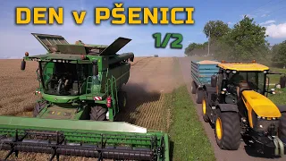 ŽNĚ 2021 | den v pšenici 1/2 | Harvest 2021 | kombajny John Deere S680 & T670 | FARMvlog || [4K]