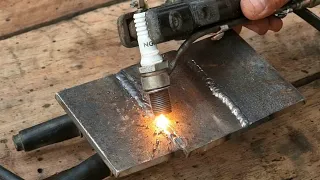 Amazing welding technique using spark plug