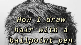 How I draw hair with a ballpoint pen