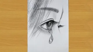 How to draw eyes with tears - pencil sketch for beginners ||Gali Gali Art ||