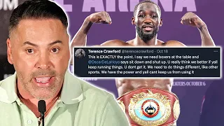 De La Hoya RESPONDS to Terence Crawford tweet & reacts to Showtime leaving boxing!