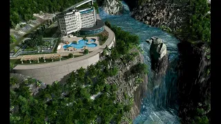 Cities skyline | How to Make a Beautiful Waterfall Resort