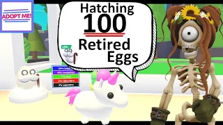 HATCHING 100 RETIRED EGGS 👴🥚Adopt Me (Roblox)