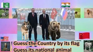 Can you guess the country by its flag and national animals? #quiz