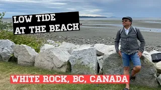 Walking on the Beach.  Low Tide at White Rock, BC, Canada