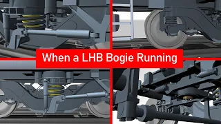 LHB Coach Bogie parts movement in running condition | Running bogie parts Animation | Lhb Bogie