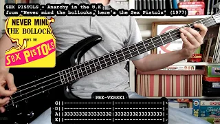 SEX PISTOLS - Anarchy in the U.K. (bass cover w/ Tabs) [full HD]