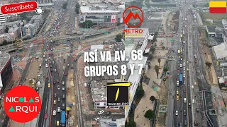 Así va Construcción TransMilenio Avenida 68 entre AutoNorte Calle 100 y Calle 80 con 68 en Bogotá 🇨🇴