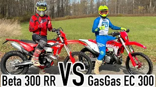 300cc 2-stroke showdown!  GAS GAS EC 300 vs BETA 300 RR!