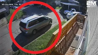 Security Camera Catches Reckless Driver!