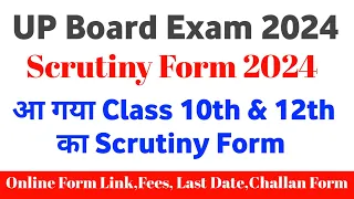 UP Board Scrutiny Form 2024, Up Board 2024 Scrutiny Form, Up Board Online Scrutiny Form 2024