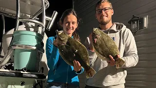 Flounder Gigging In North Carolina!! Fish In Inches OF Water