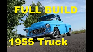 Full Build: 1955 Chevy truck in 38 minutes. MetalWorks pickup restoration on Art Morrison chassis.