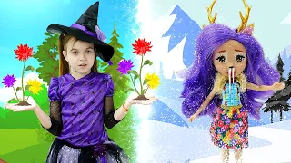 Ведьмочка Юлли колдует идеальную погоду - Маленькая ведьма и куклы Энчантималс - Видео для девочек