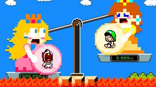 Super Mario Bros: PEACH  Pregnant vs DAISY Pregnant | Who is the heaviest? | Game Animation