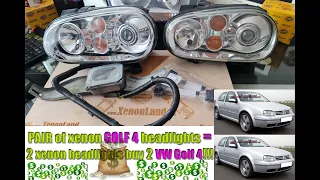 VW Golf MK-4 xenon headlight types. GOLFmania: A pair of xenon headlights buys 2 VW Golf MK-4 cars!