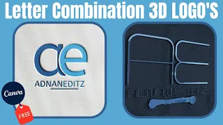 Letter Combination 3D Logo - Canva Free &  Photopea Tutorial