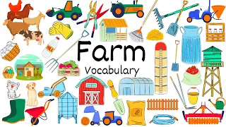 Farm vocabulary | Gardening objects VOC | Farm animals names | In the Farm vocabulary for kids