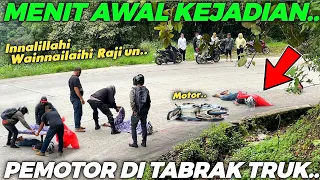 MENIT AWAL KEJADIAN !!! Mobil Ambulance Dan Polisi Datang Ke Lokasi (Pemotor Vs Truk) Di Tikungan